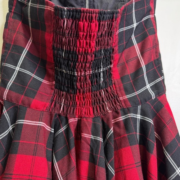Hell Bunny Red Black Tartan Plaid Halter Pin Up Goth Dress Size Small - Picture 8 of 11